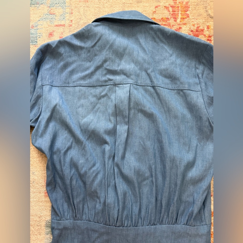 Veronica Beard Blue Ruched Long Sleeve Shirt MIDI Dress sz6 - Picture 14 of 14